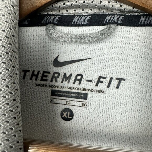 Nike Therma - Fit Full Zip Up Fleece Hoodie Mens Size XL Gray Heather Drawstring - Picture 3 of 6
